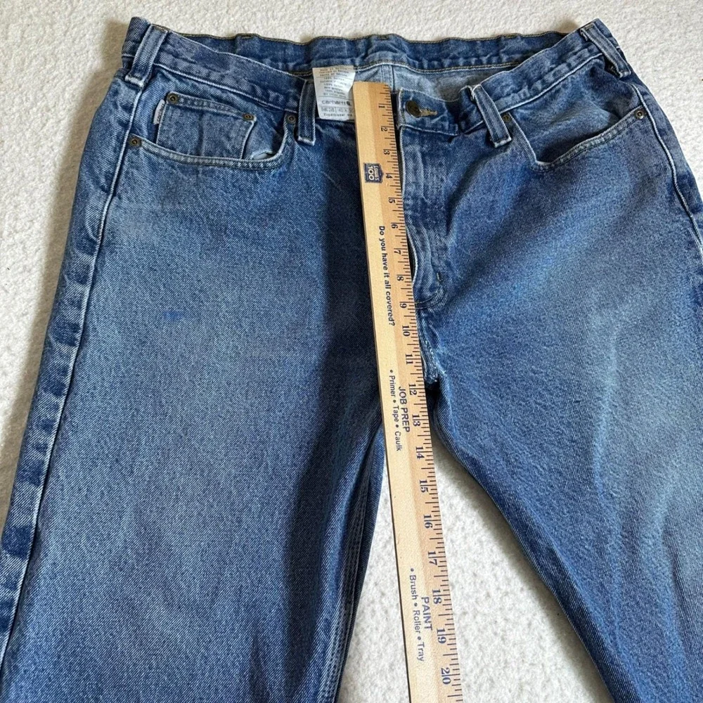 Carhartt B480 DVB Traditional Fit Mens Blue Denim Jeans Streetwear‎ 40x30 FLAWED